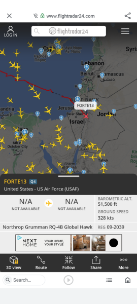 Flight radar tonight