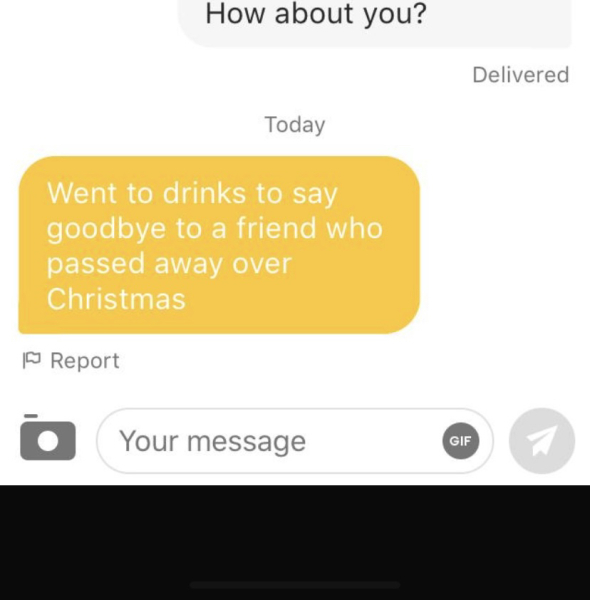 Ghosted after mentioning Funeral...