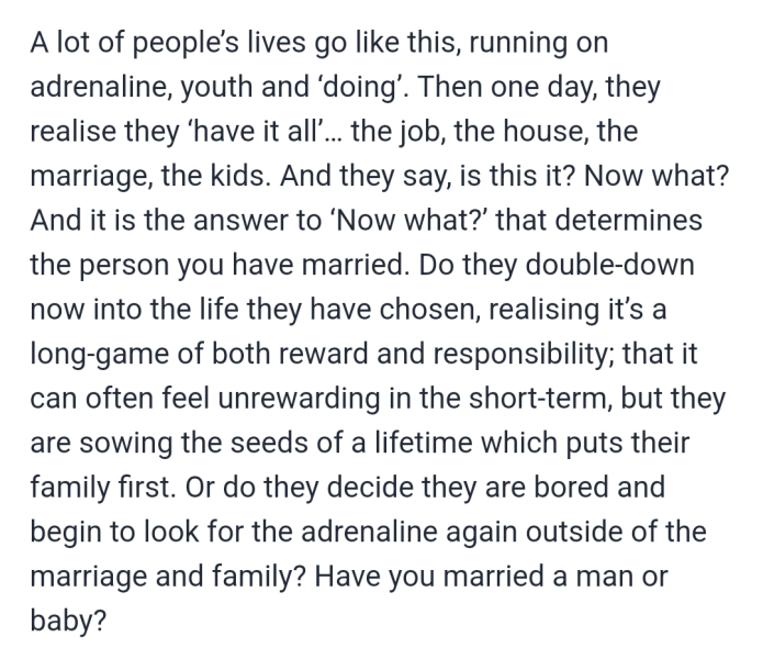 Husband asked for a divorce