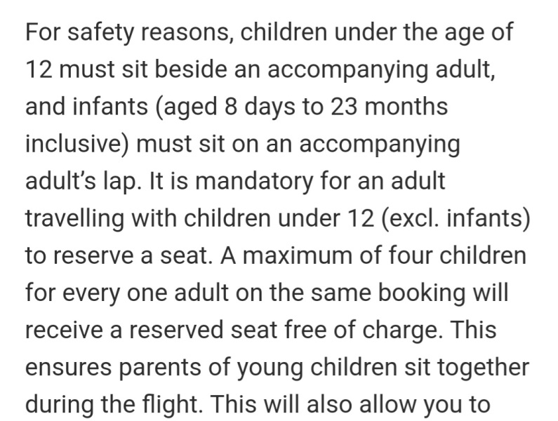 Ryanair made 4yr old sit alone