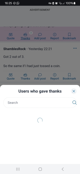 "Who gave thanks" hangs with no result.