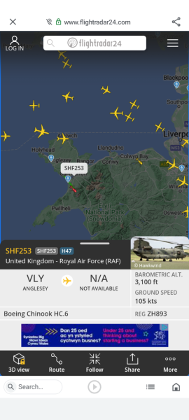 Flight radar tonight