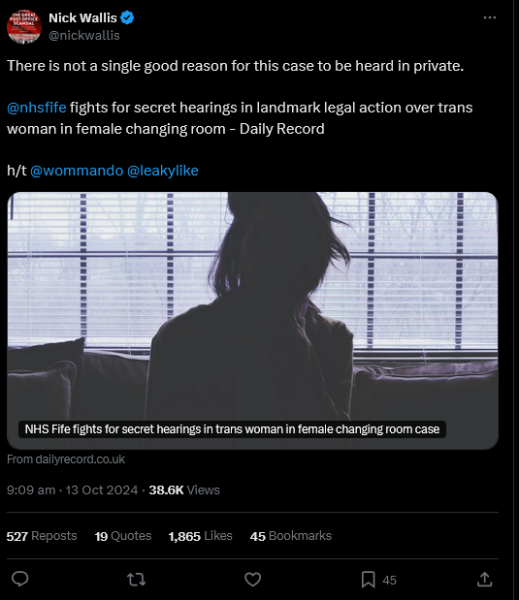 Nick Wallis (journalist) 'dipping his toe into the gender wars'