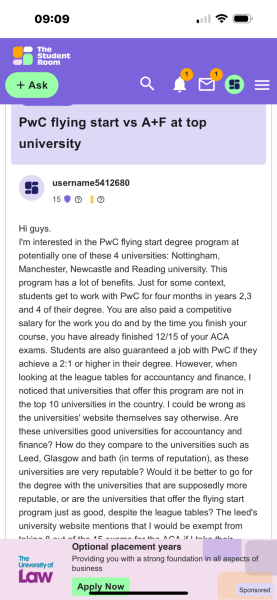 PWC Flying Start Accounting Program