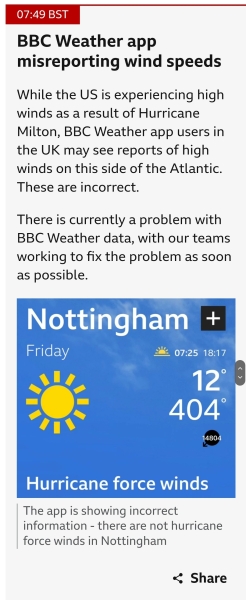 BBC Weather - Hurricane force winds across UK