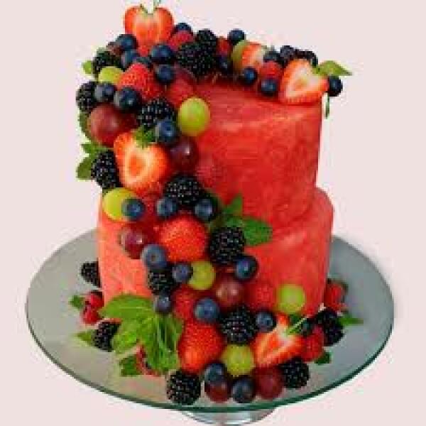 Birthday cake vegetable and fruit