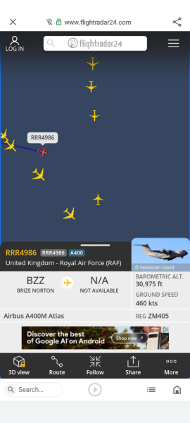 Flight radar tonight
