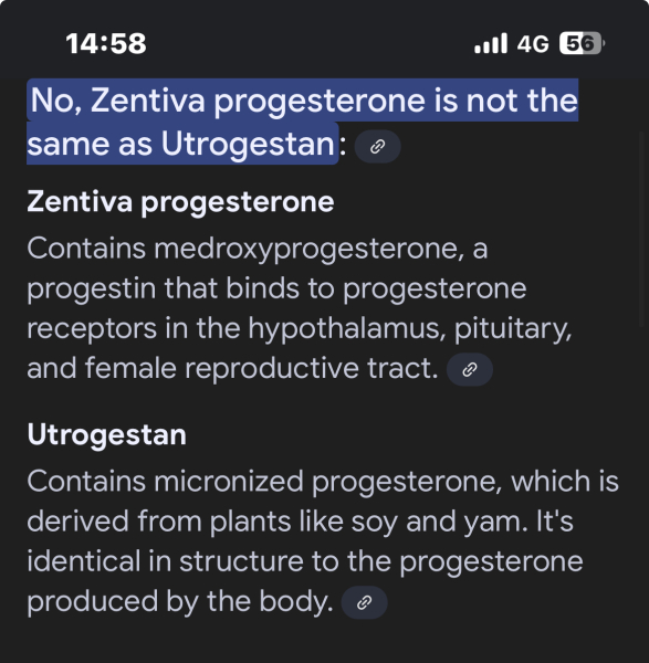 Progesterone change