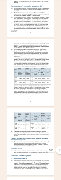 Calculation of pt pay for teacher