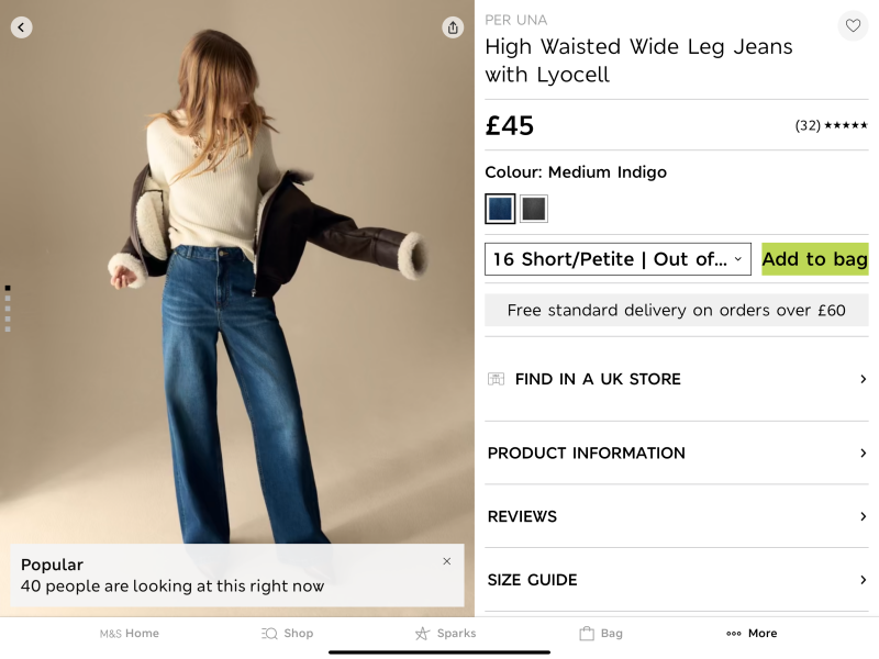 Wide legged jeans