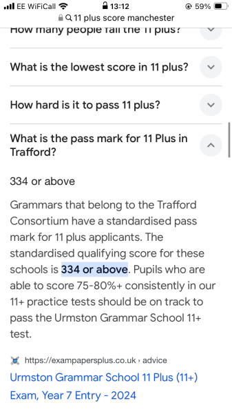 11plus result