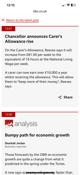 Budget - carers allowance