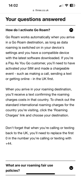 Phone roaming question