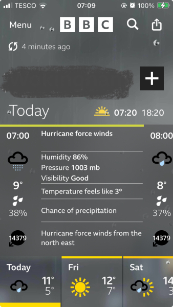 Anyone else's BBC weather gone strange?