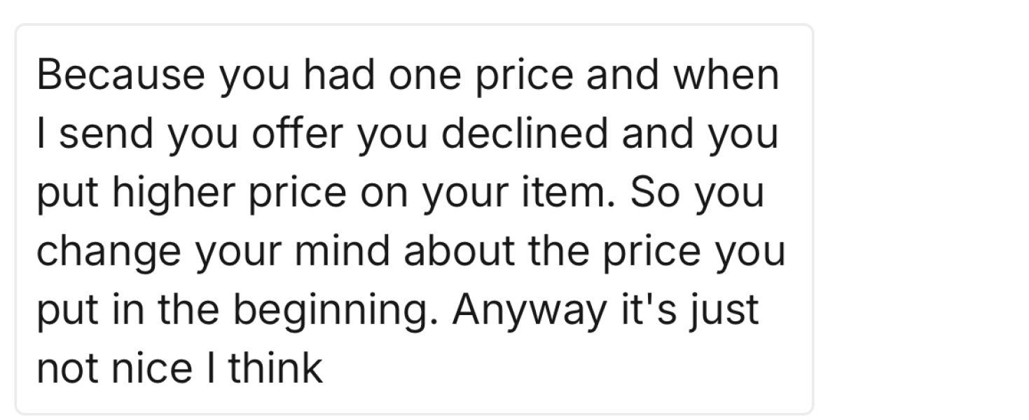 Got told what I did was “not nice” Aibu?