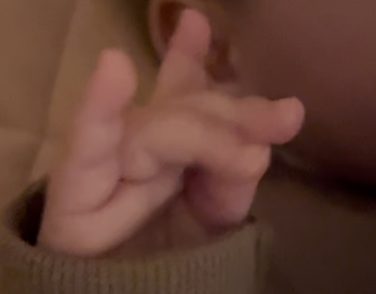 Hands movement 6 months old baby