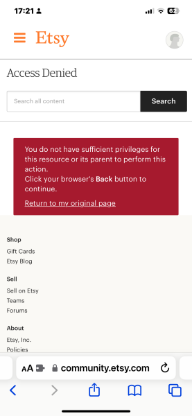 To be cross with ETSY?