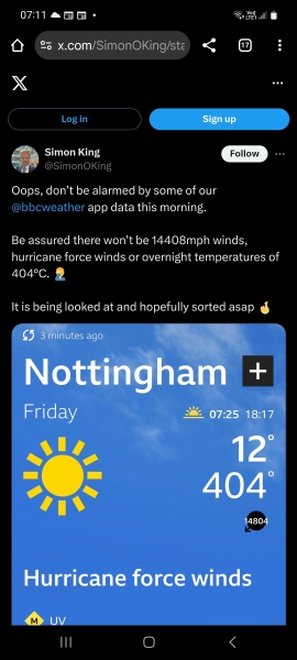 Anyone else's BBC weather gone strange?