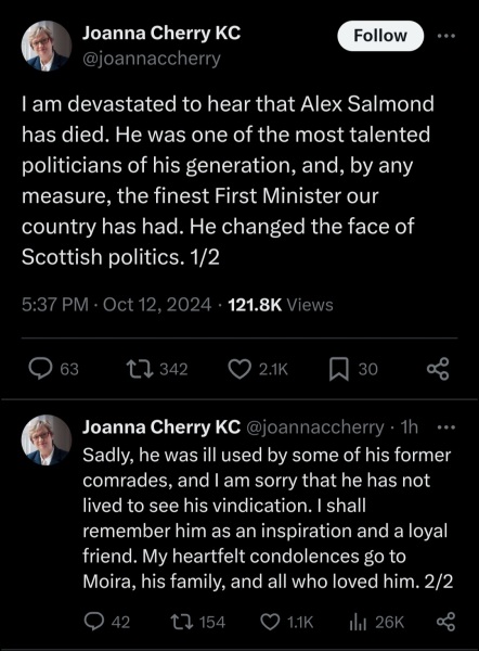 Alex Salmond has died