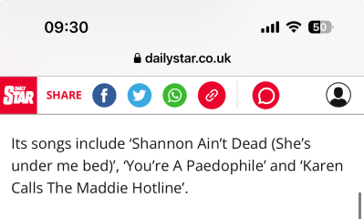Shannon Matthews musical. Sorry but I’m laughing