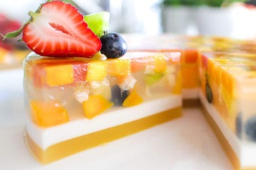 Birthday cake vegetable and fruit