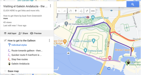 Spanish Galleon (el Galeón Andalucía, replica) moored near Tower of London until 13 Oct 2024