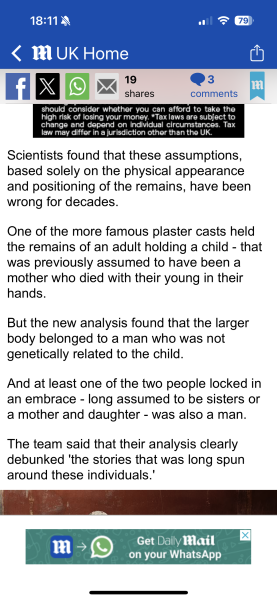 Pompeii assumed mother now found to be a man