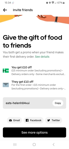 Uber eats 1st order discount code