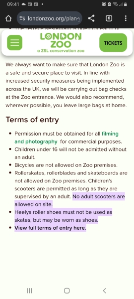 To take scooter to the zoo?
