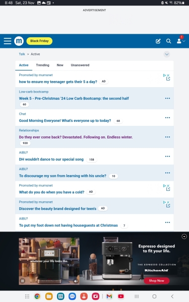 Huge adverts making site unusable