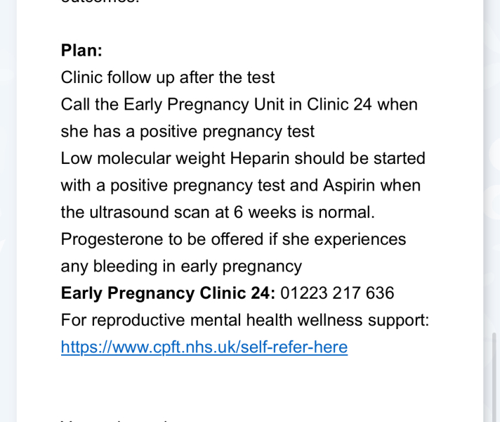 Potential APS diagnosis