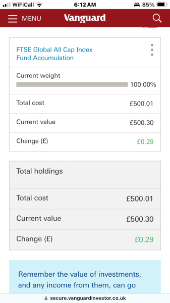 How do I use Vanguard now my money is in there?