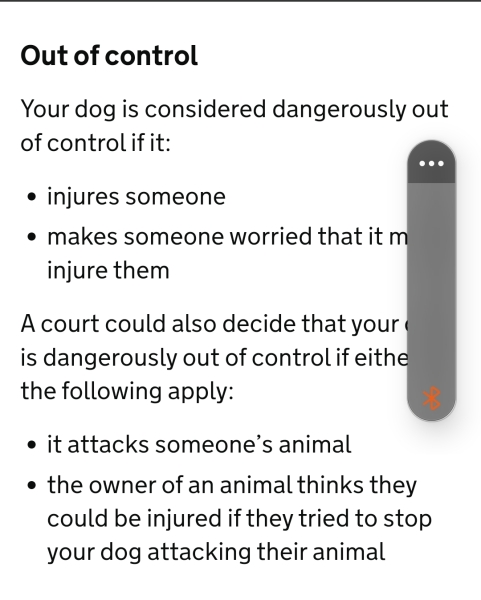 To have commented on an unleashed dog