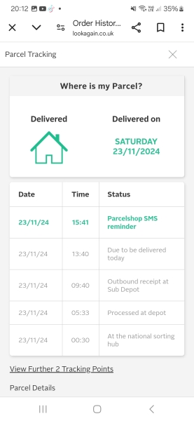 Has my order  been delivered  see pic