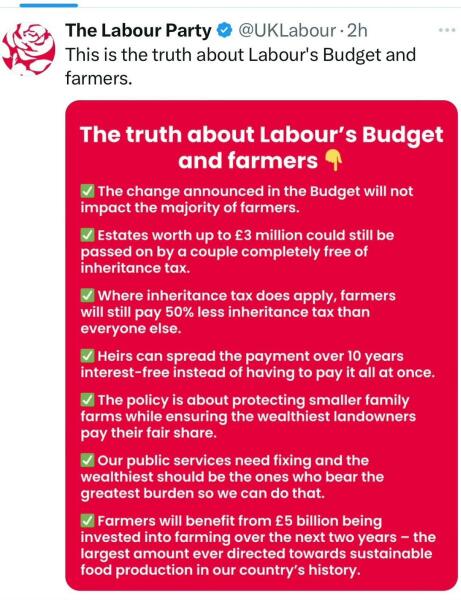 To ask why you support the farmers, regarding inheritance tax?