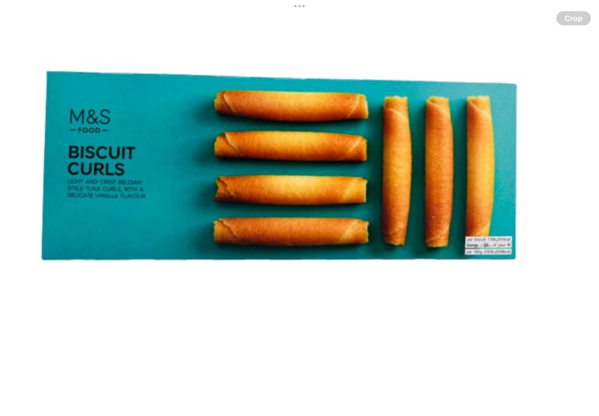 Chocolate tubes in M and S fancy biscuits
