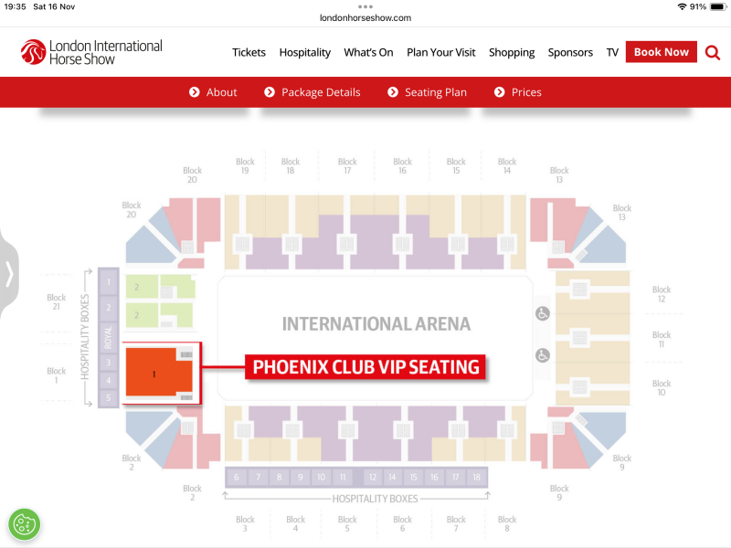 London Intl Horse Show ticket query