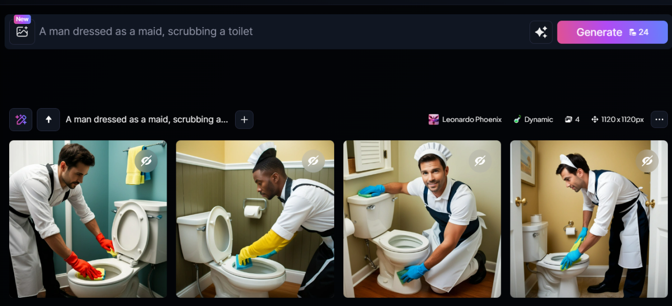 AI Thinks Men Can’t Clean Toilets…