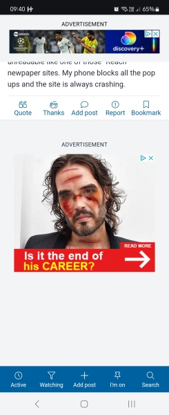What are these horrible adverts with bloodied faces?