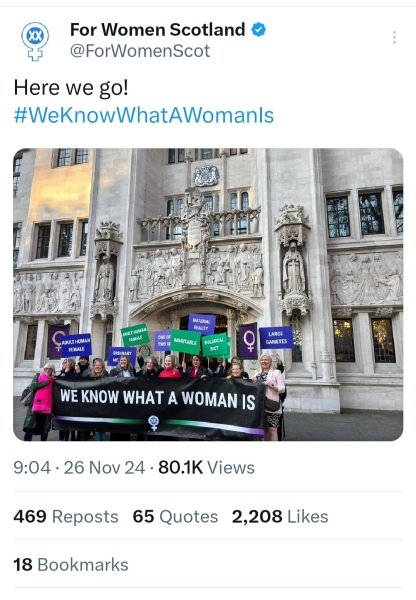 For Women Scotland heading for Supreme Court