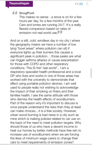 HIGHLIGHTING DANGER OF WOODBURNERS