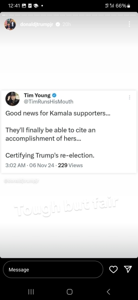 To just be loving The Donald Win!