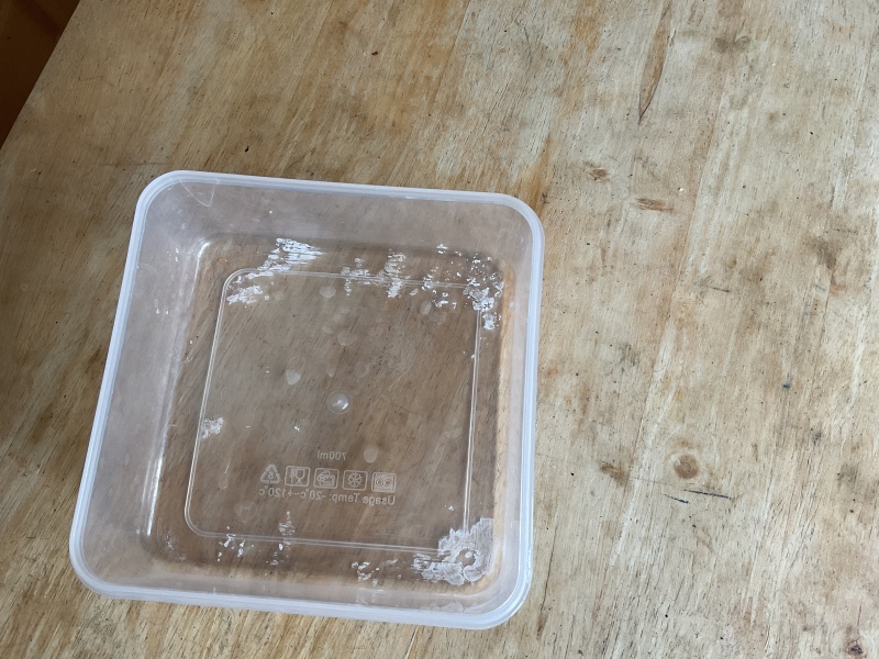 Some of my non tupperwear but same type boxes have white bits on the inside