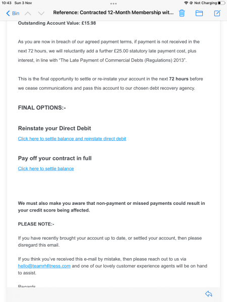 Team RH threatening letters