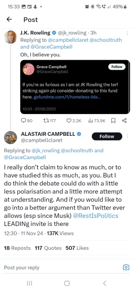 Rosie Duffield nails it again on X