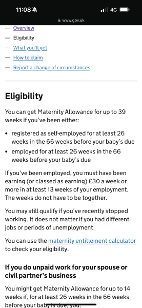 Maternity ALLOWANCE question (low earner)