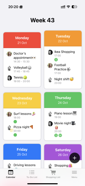 What app is good to use as a shared family calendar?