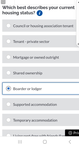 Universal Credit housing element confusion
