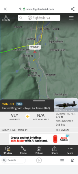 Flight radar tonight