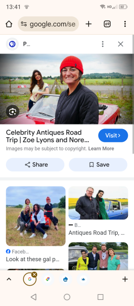 Zoe Lyons hat on Celeb Antiques Road trip